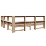 vidaXL Lit bibliothèque sans matelas 200x200 cm bois massif de pin