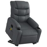 vidaXL Fauteuil inclinable de massage Gris Similicuir