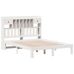 vidaXL Lit bibliothèque sans matelas blanc 150x200 cm bois pin massif