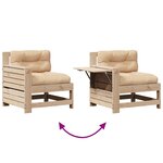 vidaXL Salon de jardin 7 Pièces avec coussins Bois de pin massif