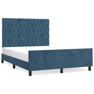 vidaXL Cadre de lit sans matelas bleu foncé 140x200 cm velours