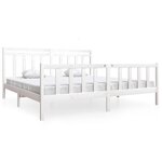 vidaXL Cadre de lit Blanc Bois massif 200x200 cm