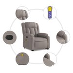 vidaXL Fauteuil inclinable de massage électrique Taupe Tissu