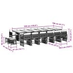 vidaXL Ensemble à manger de jardin et coussins 17 Pièces mélange beige