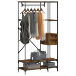 vidaXL Porte-vêtements avec étagères chêne fumé bois d'ingénierie