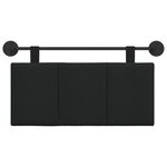 vidaXL Tête de lit suspendue Noir Tissu