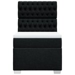 vidaXL Sommier à lattes de lit avec matelas Noir 90x200 cm Tissu