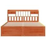 vidaXL Lit bibliothèque sans matelas cire marron 180x200 cm pin massif
