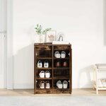 vidaXL Armoire à chaussures chêne fumé 57x34x76 cm bois d'ingénierie