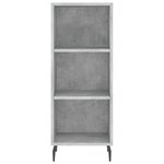 vidaXL Buffet haut Gris béton 34 5x34x180 cm Bois d'ingénierie
