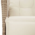 vidaXL Ensemble à manger de jardin avec coussins 5Pièces Beige poly rotin