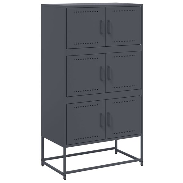 vidaXL Buffet anthracite 68 5x38 5x123 5 cm acier
