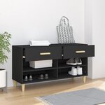vidaXL Armoire à chaussures Noir 102x35x55 cm Bois d'ingénierie