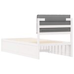 vidaXL Cadre de lit avec tête de lit rembourrée Gris clair 75 x 190 cm