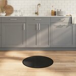 vidaXL Tapis rond noir 60 cm bambou