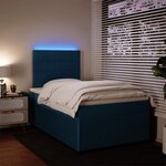 vidaXL Sommier à lattes de lit et matelas bleu 120x200 cm velours