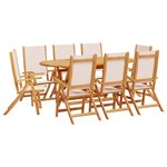 vidaXL Ensemble à manger de jardin 9Pièces bois d'acacia solide textilène
