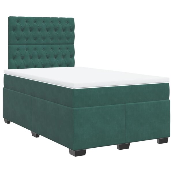 vidaXL Sommier à lattes de lit avec matelas vert foncé 120x190 cm