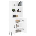 vidaXL Buffet haut Blanc 69 5x34x180 cm Bois d'ingénierie