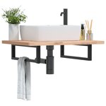 vidaXL Supports d'étagères pour lavabo 2 Pièces noir rectangulaire acier