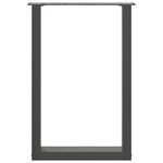 vidaXL Pieds de table à manger en U 2 pièces Anthracite 50 x (72-73) cm Acier
