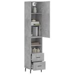 vidaXL Buffet haut Gris béton 34 5x34x180 cm Bois d'ingénierie