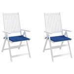 vidaXL Coussins de chaise de jardin lot de 2 bleu royal 50x50x4 cm