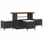 vidaXL Ensemble de canapé de jardin avec coussin 13 Pièces Noir et crème