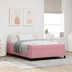 vidaXL Cadre de lit avec matelas Rose et blanc 160 x 200 cm Velours