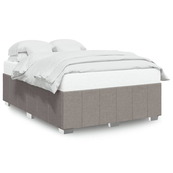 vidaXL Cadre de lit sans matelas taupe 140x200 cm tissu