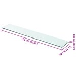 vidaXL Panneau pour étagère Verre transparent 70 x 12 cm