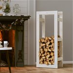 vidaXL Support pour bois de chauffage Blanc 41x25x100 cm Bois de pin