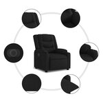 vidaXL Fauteuil inclinable électrique Noir Tissu
