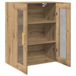 Armoire murale vidaXL avec portes en verre Chêne artisan 69 5x34x90 cm