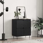 vidaXL Buffet Noir 60 x 35 x 70 cm Bois d'ingénierie