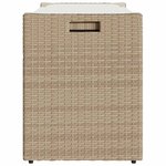 vidaXL Banc de rangement extérieur coussin beige 100 cm résine tressée