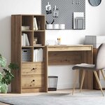 vidaXL Bureau avec tiroir avec étagère 2 Pièces Chêne artisanal