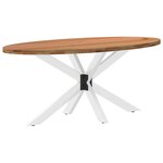 vidaXL Table à manger marron clair bois de chêne massif ovale