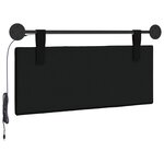vidaXL Tête de lit suspendue Avec lumière LED Noir Tissu