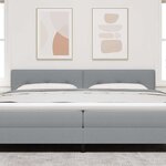 vidaXL Tête de Lit LED avec des lumières à LED Gris clair 200 cm tissu