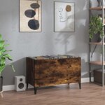 vidaXL Armoire à disques chêne fumé 74 5x38x48 cm bois d'ingénierie