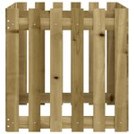 vidaXL Jardinière avec design de clôture 60x60x60 cm pin imprégné
