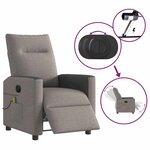 vidaXL Fauteuil de massage inclinable électrique Taupe Tissu