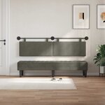 vidaXL Tête de lit suspendue Gris clair Tissu en velours côtelé