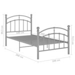 vidaXL Cadre de lit sans matelas gris métal 100x200 cm