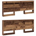 vidaXL Tête de lit de rangement Bois Ancien 200 cm Bois d'ingénierie