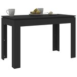 vidaXL Table à manger Noir 120x60x76 cm Bois d'ingénierie