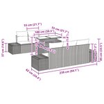 vidaXL Ensemble de Canapés de Jardin de 7 Pièces avec Coussins Gris Clair Poly Rattan