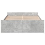 vidaXL Cadre de lit avec tiroirs sans matelas gris béton 120x200 cm