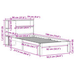 vidaXL Lit bibliothèque sans matelas 90x190 cm bois de pin massif